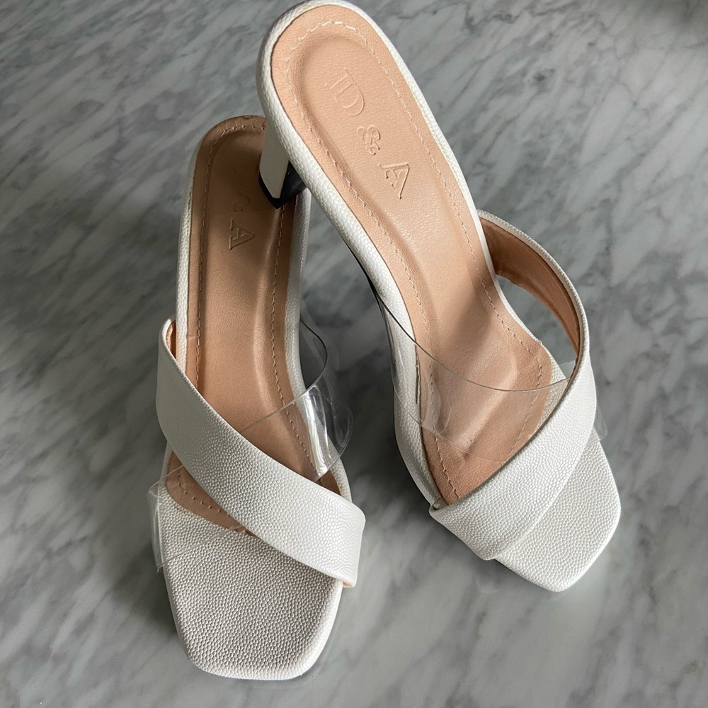 White Clear Chic Heels